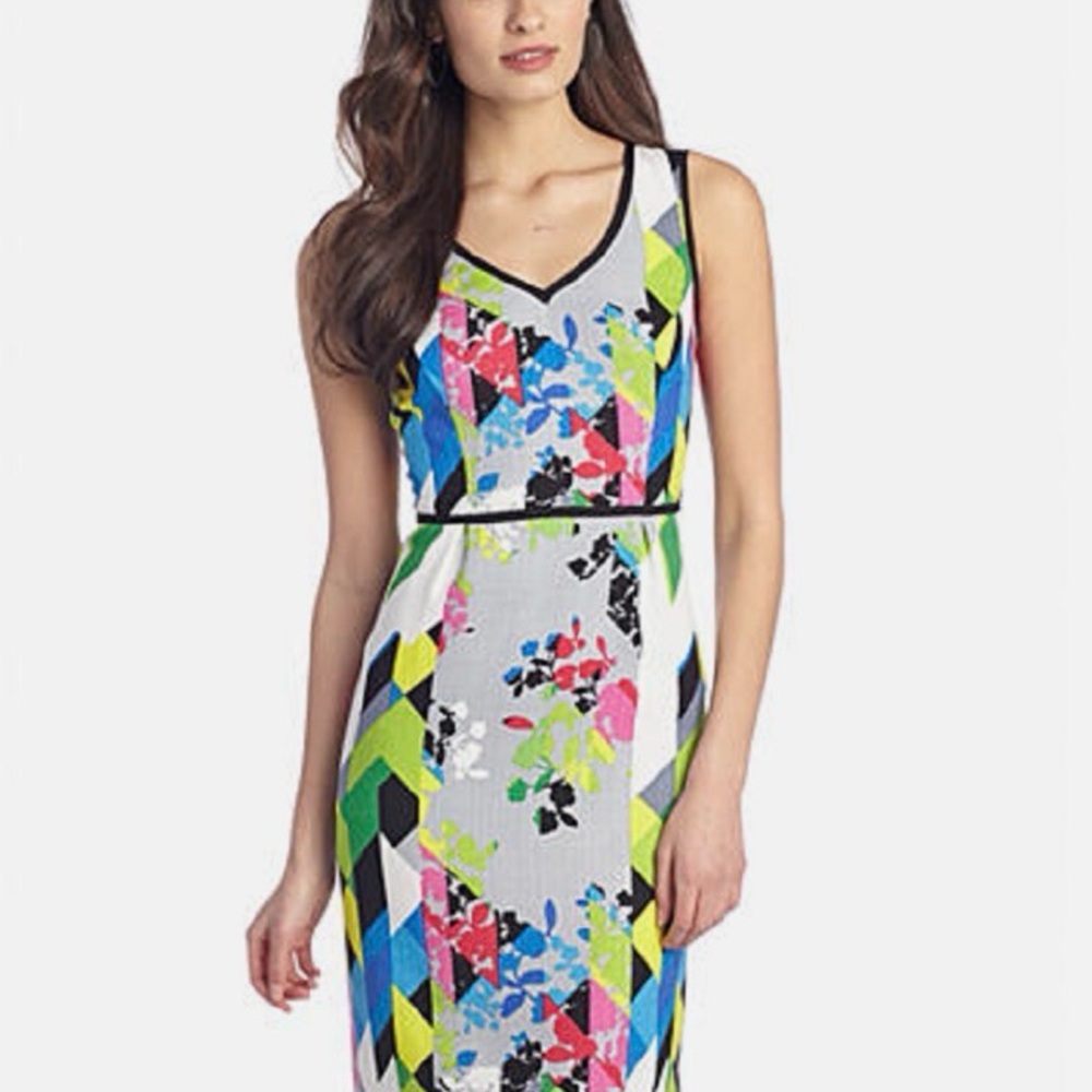 Colorful Nine West Geometric Print Dress